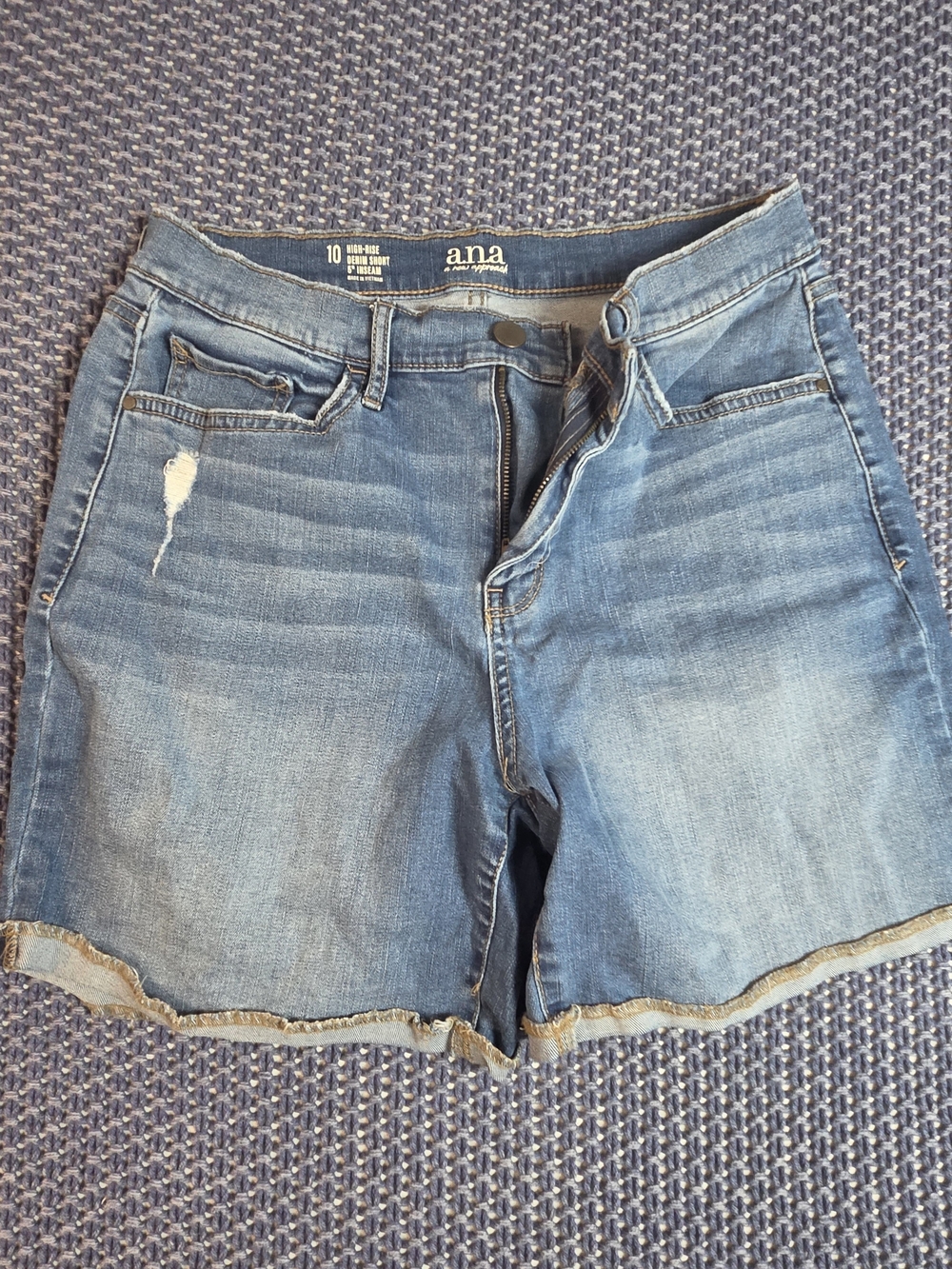 a.n.a Mid-Rise Blue Denim Shorts